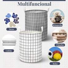 White Or Gray Laundry Basket With A Foldable Design For Easy Storage; Its Large Capacity Can Hold Dozens Of Items For Your Daily Laundry. - 灰色 - 查看 8