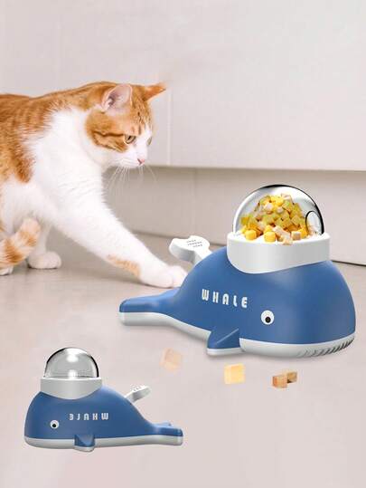 Whale Shaped Slow Feeder Toy, Interactive Pet Feeder Toy For Cats And Dogs, Automatic Pet Food Dispenser