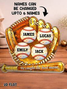 Catygift Adorno de béisbol personalizado, adorno personalizado con tema familiar, regalo para mamá de béisbol, adorno con nombre personalizado, regalo navideño para amantes del béisbol - Como se muestra - Ver 1