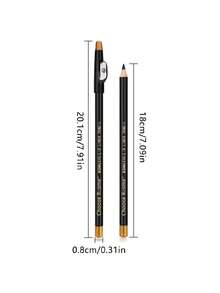 12 piezas/paquete Lápiz de cejas de color mate con sacapuntas, lápiz de maquillaje profesional para ojos y labios, punta fácil de usar, negro natural, marrón, café oscuro, lápices de maquillaje multifuncionales y portátiles - Multicolor - Ver 12