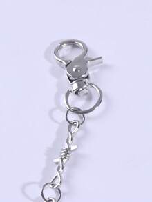 1 pieza Cadena de metal con espinas de estilo punk, cadena de jeans de moda multicapa adecuada para uso diario - Plateado - Ver 6