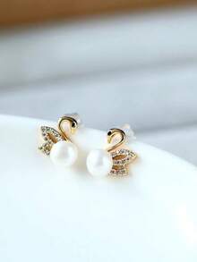 Pendientes mini clásicos, regalo minimalista versátil y personalizado de moda coreana - Color de la imagen - Ver 4