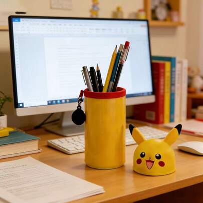 pokemon 1件套宝可梦文具收纳套装，包括笔筒、铅笔盒、牙刷盒、桌面收纳盒、家居装饰、学生礼物、返校礼物