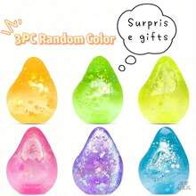 3Pcs Mini Size Fidget Toys Stress Balls For Kids & Adults, Sugar Squishy Balls - Dream Squishy Drop Glitter Stress Balls, Malt Sugar Glitter Squeeze Balls, Party Favors, Sensory Toys For School - 3pcs Random Mini Size - 查看 8