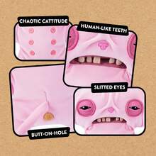 ZURU-Fuggler 联名系列可爱牙齿怪兽和心形熊毛绒玩具，高约 23 厘米，触感柔软，是完美的节日/生日礼物。 - 彩色 - 查看 6