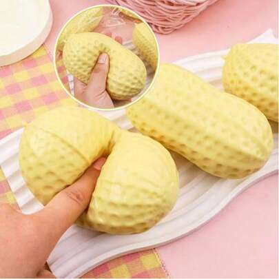 1pc Peanut Shaped Squeeze Stress Relief Toy, Adult Sensory Decompression Device, Suitable For Office Relaxation/Party Interaction Scenarios, Creative Peanut Squeeze Stress Relief Toy, Suitable For Office & School Stress Relief Toys, Ideal Gift For Birthday, Holidays, Family Gatherings
