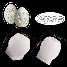 2 Khuôn silicon hình trứng rồng 3D, khuôn nổi dùng để đúc nhựa epoxy, làm nến, xà phòng, thạch cao, bê tông, nghệ thuật nhựa, đồ thủ công DIY và trang trí bàn nhà. - Bộ khuôn - Xem 3