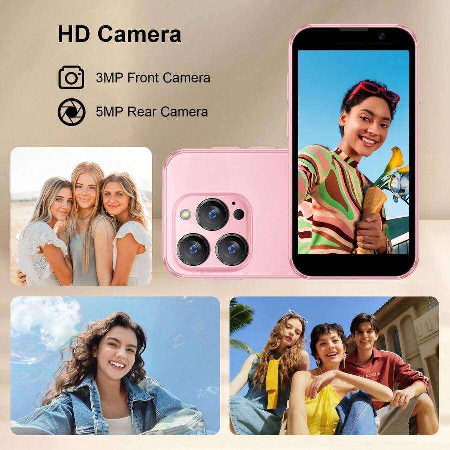 SOYES [ 3-inch ] Mini Smartphone. Connects to Wi-Fi. Download Apps to Watch Videos / Listen to Music / Take Photos, etc. 900mAh Battery. Black / Pink . Spring & Birthday Gift.Mother's Day present. - Rosa - Ver 1