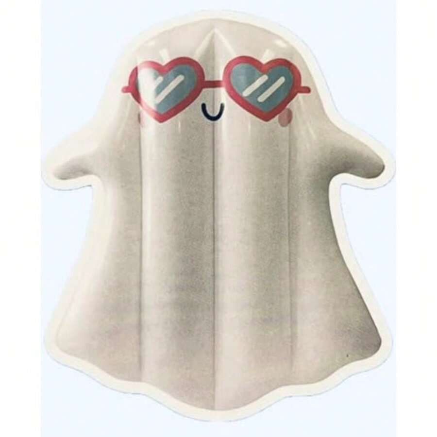 Lets Go! Summerween - Tubo inflable para balsa de verano fantasma fantasmal con anteojos de sol 49 x 37 x 8.7 pulgadas - Blanco - Ver 1