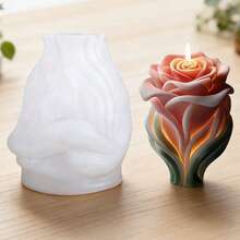 1 khuôn nến hình hoa hồng duyên dáng, làm từ sáp, thạch cao và silicon. - Hoa hồng - Xem 7