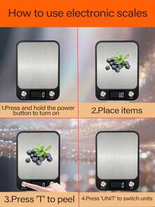 Large Electronic Kitchen Scale With A Large Scale Surface And Clearly Defined Operation Buttons. 10kg Range, Precise Measurement, One-Touch Zeroing And Fast Unit Conversion. Includes Non-Slip Silicone Pad, Perfect For Baking And Cooking. Battery-Powered (Batteries Not Included) - Kitchen scales - View 10