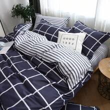 1pc Polyester Duvet Cover, Multi-Color Plaid, Stripe, Geometric Pattern, Minimalist Modern Style, Soft & Comfortable Fabric, Suitable For Naked Sleeping, Moisture-Wicking, Quick-Drying, Washable, Non-Pilling, Non-Fading, Temperature Adjustable, Suitable For All Seasons, Fresh & Clean White Texture, Home Bedding Applicable For All Seasons. - Navy Blue - View 10