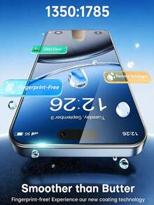 Bộ 2 miếng dán màn hình cường lực độ phân giải cao, phủ mịn 4 mặt, chất liệu cứng cáp, chống va đập và trầy xước, chống bám vân tay, chống nước và dầu, tương thích với tất cả các dòng X/XR/11/12/13/14/15/16/16 Plus/16 Pro/16 Pro Max/16e/17/17 Air/17 Pro/17 Pro Max/17e - Trong sáng - Xem 4