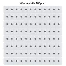 4*4厘米方形电极片，3.5毫米直径纽扣式无纺布水凝胶替换电极贴片，按摩理疗配件 - 白色 - 查看 10