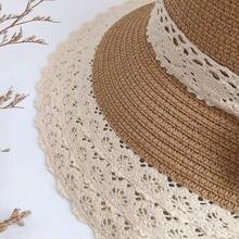1顶女士草编遮阳帽，宽檐蝴蝶结沙滩帽，夏季防晒帽，优雅美观，适合度假旅行日常佩戴，修饰脸型，夏季必备单品 - 遮陽帽 - 查看 2