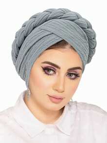 1 chiếc khăn trùm đầu bằng vải bóng, kiểu dáng mới, khăn xếp xoắn nhăn, khăn đội đầu Hồi giáo, thích hợp đi biển, đi nghỉ mát. - Nhiều màu - Xem 15