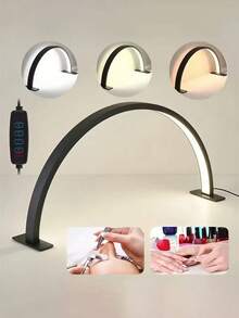 Đèn làm móng kiểu dáng tối giản hiện đại, ánh sáng ba màu, nguồn sáng LED, có màu hồng và trắng, thích hợp sử dụng trong các tiệm làm móng hoặc tại nhà. - Một cỡ - Xem 5