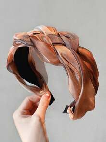 1件编织渐变色发箍，时尚高端宽檐发箍，头饰发带，家居美发配饰 - 彩色 - 查看 24