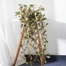 1 pieza Planta artificial para colgar en la pared, flor falsa, hoja de ceja, vid para decoración del hogar - Rosa - Ver 7