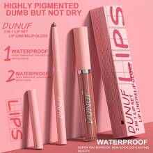 DUNUF 2-In-1 Lip Liner And Lip Gloss Set #12 - Premium Wine Red Matte Lip Kit For US Beauty Enthusiasts! Features Ultra-Smooth Retractable Lip Liner For Precise Lip Contouring & Filling, Paired With Highly Pigmented Velvet Matte Liquid Lip Gloss That Delivers Long-Lasting, Transfer-Proof Color Payoff. Perfect For Creating Bold Retro Red-Brown Lip Looks-Ideal For Daily Wear, Parties, Or Fall/Winter Makeup. Smooth, Creamy Texture Glides On Easily Without Dragging, Waterproof & Smudge-Proof Formula Ensures All-Day Wear. High-Definition #12 Deep Wine Red Shade Flatters All Skin Tones, Matches Y2K Retro & Everyday Makeup. Essential All-In-One Lip Makeup Set For Girls & Women, A Must-Have Beauty Essential For Your Collection! - R12 - 查看 7