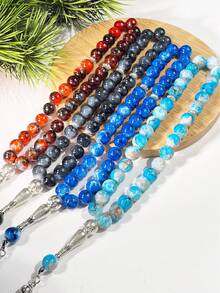 1 chiếc vòng tay hạt cầu nguyện Hồi giáo bằng thủy tinh, mặt dây chuyền đơn, thoải mái và thời trang. - Nhiều màu - Xem 5