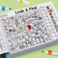 Kids Look And Find Activity Book, Fun Search & Find Puzzle Game Book, Early Education Coloring Book To Improve Children's Observation And Concentration, Interactive Learning Book For Toddlers - Multicolor - View 5