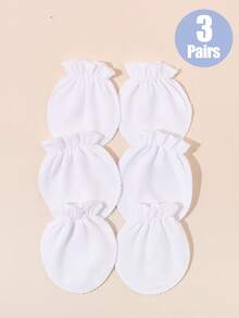 3双新生儿手套，柔软棉质防抓手套，呵护娇嫩肌肤 - 3Pairs - 查看 2