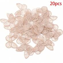 20 miếng lưới polyester thêu hình bướm, kích thước 3.5x4.5cm, dùng để trang trí may vá, giày dép, mũ, phụ kiện, làm viền ren tinh tế, phù hợp cho việc tùy chỉnh thời trang, trang trí hình bướm. - Vùng bướm - Xem 11