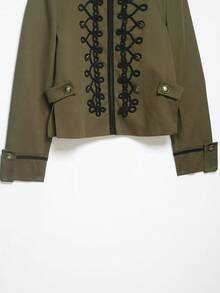 Seelio 春秋新款女装欧美风垫肩系带西装外套 - 軍綠色 - 查看 8