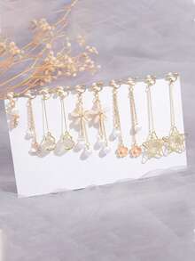 5 cặp/bộ kẹp tóc kim loại hình trái tim thời trang, thích hợp cho trang phục hàng ngày của phụ nữ, ngày lễ tình nhân, mẹ, mẹ, ngày của mẹ, quà tặng - Vàng - Xem 7