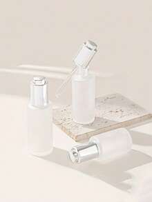 3pcs Frosted Glass Dropper Bottles, 30ml 1.01oz & 50ml 1.69oz Leak-Proof UV Protection Refillable Essential Oil Perfume Cosmetic Travel Containers With Silver Caps, Reusable Fragrance Samples - Multicolor - View 4
