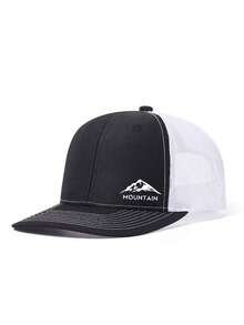 Boné de beisebol com estampa de montanha e letras, modelo trucker, em tela, poliéster, versátil para uso diário, ideal para presentear familiares, amigos, namorado(a), no Natal, Dia das Mães, Dia dos Pais, Dia dos Professores e aniversários. - Multicolorido - Ver 15