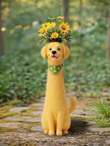 1 Stück kreative gepunktete Hund Figur, süße dekorative Vase für Wohnzimmer TV-Schrank, Eingangsbereich, Harz Material, modernes minimalistisches Design, vielseitig als Blumenvase oder Dekoration verwendbar, verleiht ein warmes und niedliches Ambiente zu Hause, geeignet als Geschenk oder für den Eigengebrauch - Vase - Übersicht 8