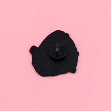 “我需要零食”搞笑负鼠语录珐琅徽章卡通动物浣熊胸针翻领别针徽章配饰时尚珠宝礼品 - 黑色 - 查看 8