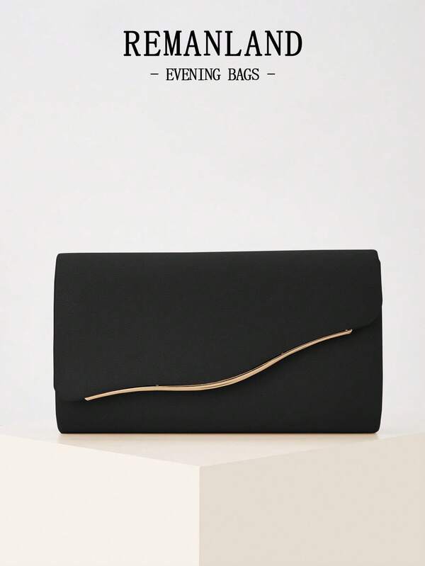 REMANLAND Luxury Corduroy Solid Color New Women's Clutch Bag, Fashionable Flap Party Evening Bag, Perfect Wallet Design With Hidden Card Slots And Detachable Metal Chain Strap, Suitable For Party, Banquet, Gathering, Wedding And Other Occasions, An Ideal Gift Choice.