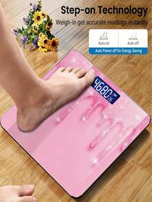 1pc Decorative 2D Digital Bathroom Scale | LED Display, Suitable For Gym And Yoga Studio, Long-Term Bathroom Use, Ideal For Fitness And Sports Enthusiasts, Uses AAA Batteries (Not Included) - Multicolor - View 8