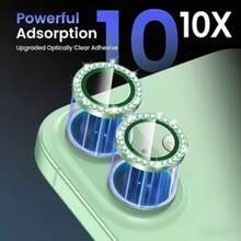 Apple 17 Air/17e/16e Camera Lens Protector, Shiny Metal Single Ring Tempered Glass Cover, High-Definition Transparent Scratch-Resistant, Easy To Install, High-Quality Protector - Black - View 6