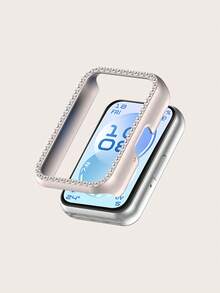 1 chiếc ốp lưng đồng hồ nữ trơn, thời trang, đính đá một hàng, mạ điện, làm từ nhựa PC, khoét rỗng, tương thích với vòng đeo tay thông minh Band 11, phụ kiện dùng hàng ngày, quà tặng. - Ban nhạc 11 - Xem 9