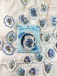 20pcs/Pack Vintage Embossed Floral Stickers, Handmade Wax Seal Style DIY Scrapbooking Decorative Stickers For Album, Diary Scrapbook Supplies - Pumice Flower Messenger - View 4