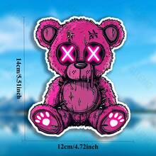 1张全息卡通熊霓虹乙烯基贴纸 | 不对称形状，自粘式，适用于笔记本电脑和水瓶，防水耐用，防刮擦。 - A - 查看 6