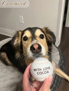 Pelota de juguete personalizada para perro, recuerdos de boda personalizados, pelota de tenis personalizada con mensaje en forma de corazón, regalo para jugadores de tenis - Multicolor - Ver 8