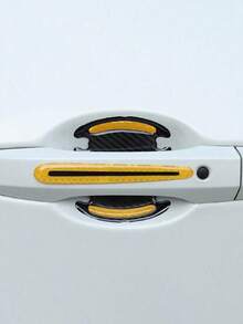8pcs Car Door Handle Protective Luminous Stickers, Blue, Yellow, Green, White Door Handle Decals, Reflective Anti-Scratch Anti-Collision Strips - A - View 16