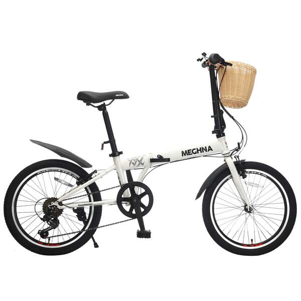 A Must-Have For Urban Commuting, A 20-Inch Portable Folding Bicycle With A Steel Frame 6-Speed Transmission System, Comes With A Storage Basket And A Phone Holder, And Dual V-Brakes For Safety Protection. It Is A Compact Bicycle Suitable For Both Men And Women
