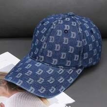 1pc Letter Embroidered Soft Top Baseball Cap, Unisex Student Casual Snapback Hat. Breathable Washed For Spring/Summer Outdoor Travel Hiking, Essential Hat, Holiday Gift,Beach,Vacation - The Letters DDD - View 12