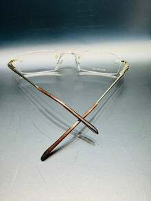 Metal Eyeglass Frame, Small Rimless Model, On . - 銀色 - 查看 3