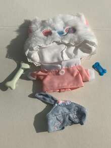 Clothing Set For 10cm Doll (Includes Headpiece, Outfit, Overalls, Shoes) Compatible With Love And Deep Space Doll, Super Cute Winter Outfit, Does Not Include Doll - Multicolor - View 8