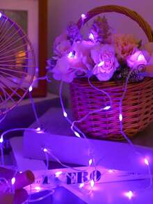 1pc 1/3/5m Spooky Horror Halloween Decor Purple LED String Lights ...
