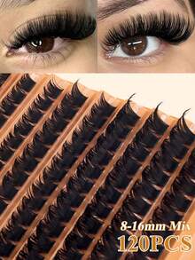 200/120pcs False Eyelashes Set, D-Curl, 8-16mm Length, Natural Look, Thick & Long, Soft & Lightweight, Reusable, Includes Adhesive & Makeup Tools, Suitable For Home, Weddings, Parties, Festivals, Travels, Spring - Multicolor - View 3