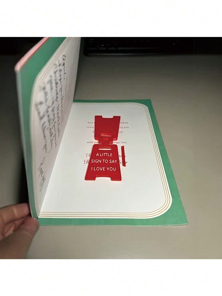 Mini placa impressa em 3D "Eu te amo", presente para o Dia dos Namorados, acessórios para mesa de escritório, materiais de escritório, acessórios para escritório - Multicolorido - Ver 1