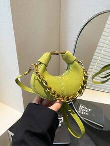 Niche Design Pea-Shaped Mini Crossbody Bag, New Arrival Women's Small Handbag, Lipstick Pouch, Earphone Case - Green - View 7